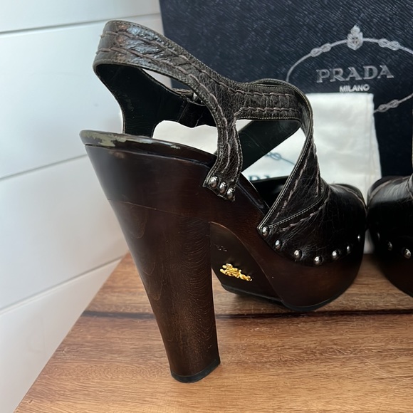 Prada platform calzature vit. Shine militare sandal - Picture 12 of 17